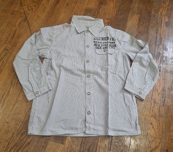 chemise manche longue blanche à rayure tape à l'œil taille 10ans