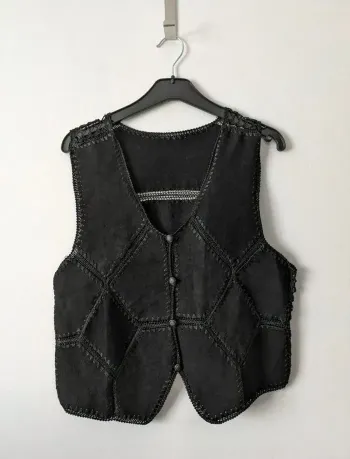 Gilet vintage en cuir daim - taille 40