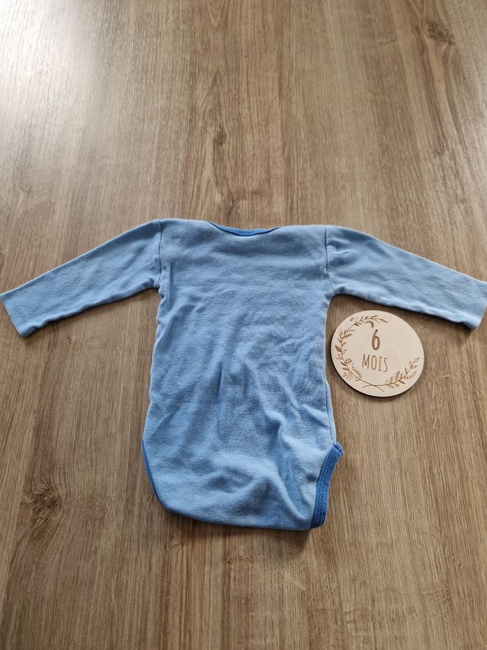 Body Bébé Manches Longues Bleu (6 mois) - Carrefour - photo numéro 3