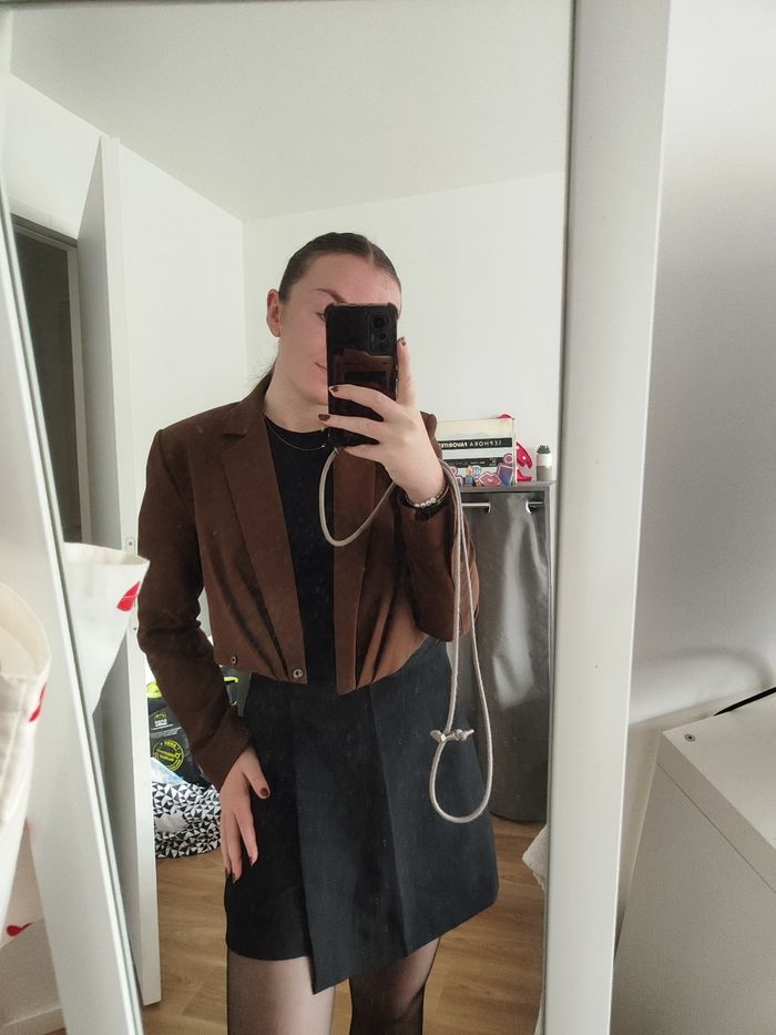 Blazer court marron - photo numéro 2