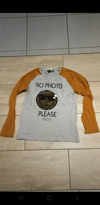 T-shirt garçon paillettes smiley 10 ans