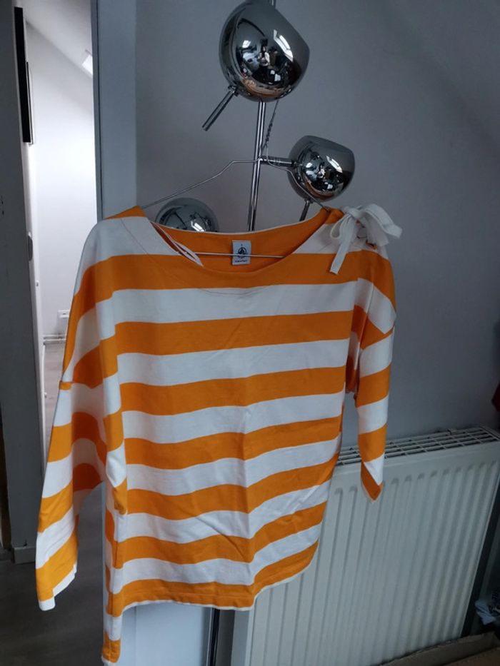 Marinière Petit Bateau Jaune/blanc T2