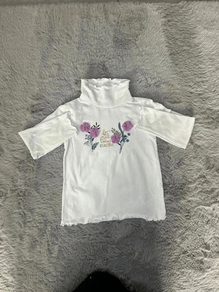 T shirt manche longue fleuri fille 5 ans