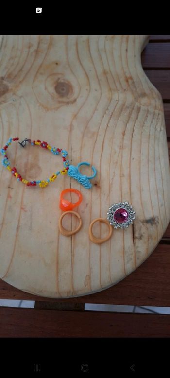 Lots  5 bagues et un bracelet