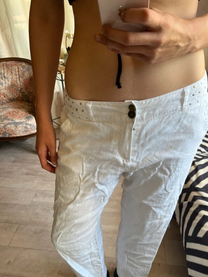 Jean pantalon lin taille basse vintage western y2k 2000yer - photo numéro 4