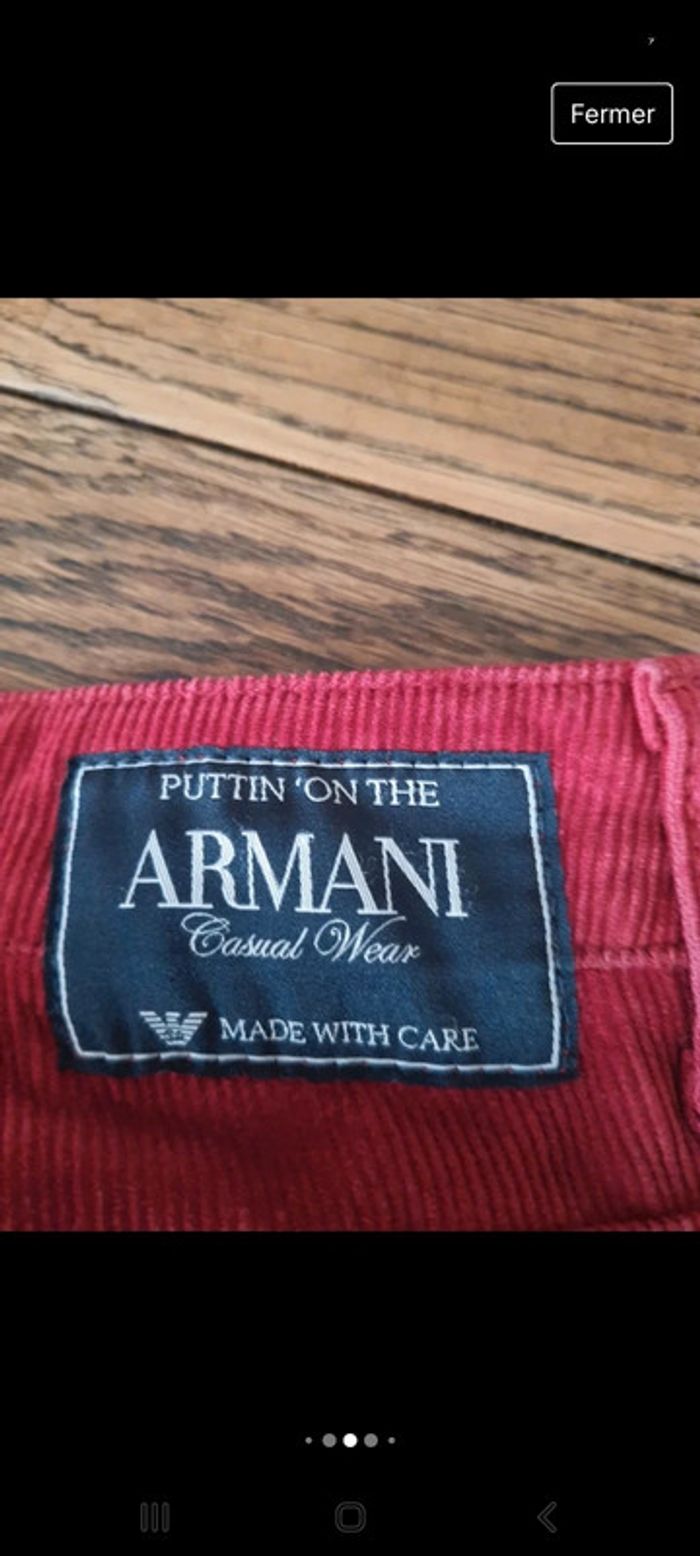 Pantalon Armani junior 12ans en velour Rouge - photo numéro 12
