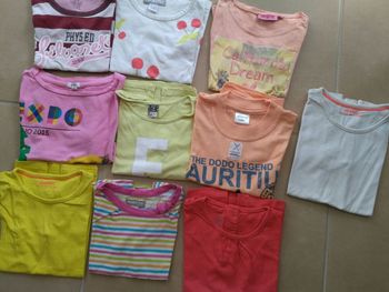 Lot 10 t-shirts MC fille 4 ans