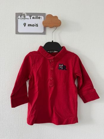 Polo manches longues - taille 9 mois 🌼