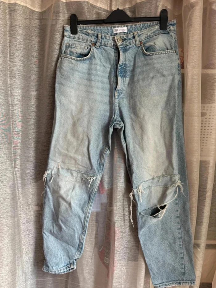Jean troué bleu ciel | Zara