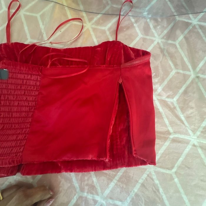 Bustier rouge velours - photo numéro 5