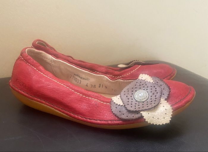 Ballerines cuir »Kickers »rouges