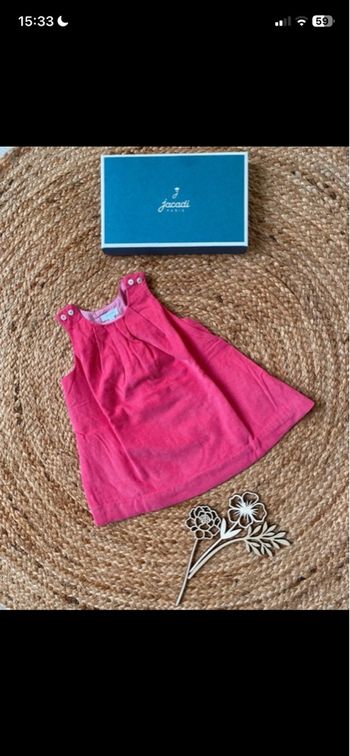 Robe velours rose 6 mois Jacadi neuve, dress Jacadi pink 6 months