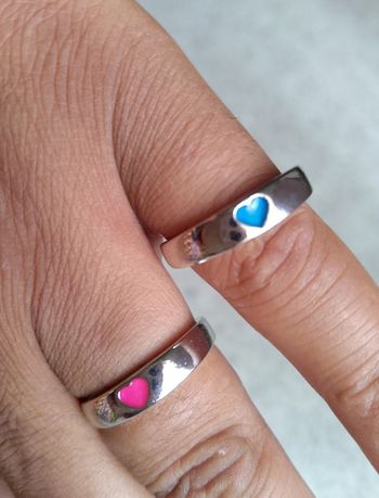 Lot de deux bagues coeur