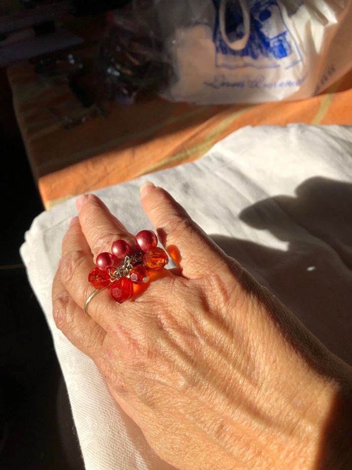 Bague pampilles oranges très bon état - photo numéro 2