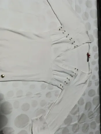 Tee shirt pull fin femme manches longues Morgan taille 36 col en V cintrée à noeud