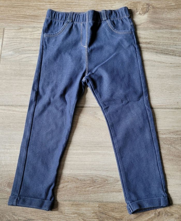 Ensemble t-shirt manches longues et legging effet jeans  taille 36 mois - photo numéro 5