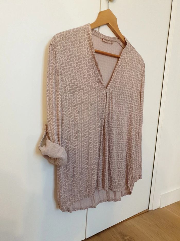 Blouse à petits motifs vieux rose - photo numéro 3