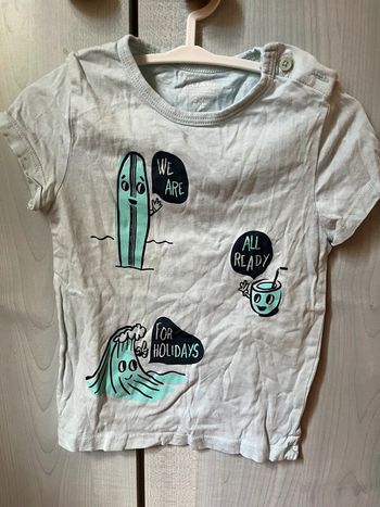 T-shirt bleu coton