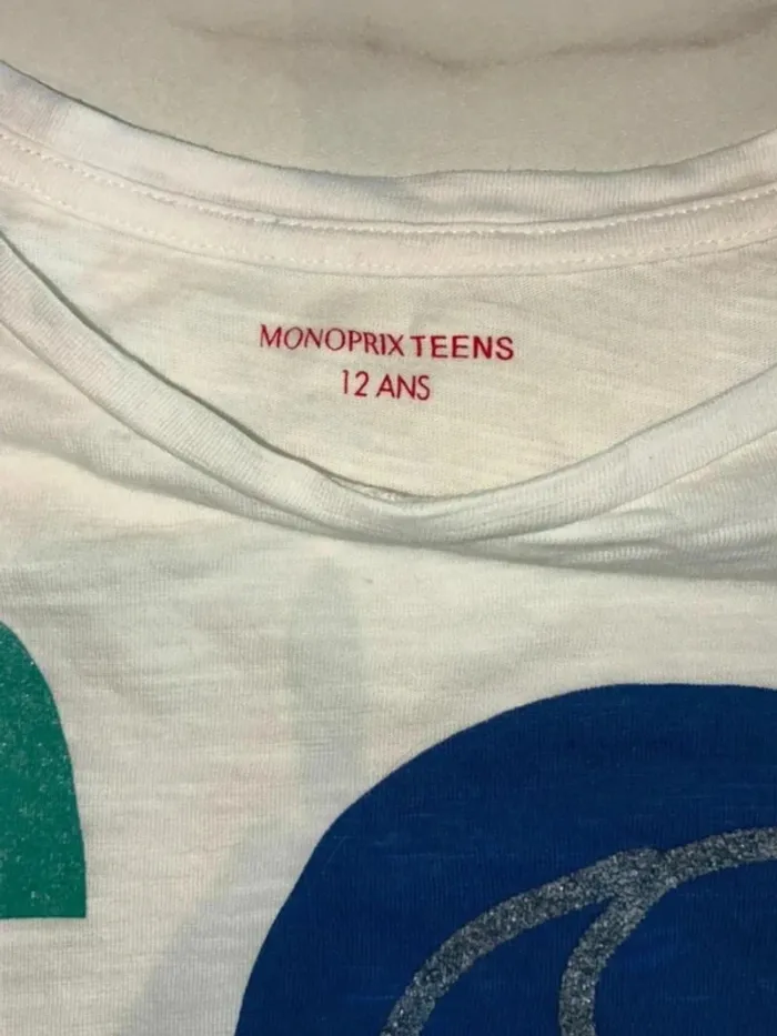 T-shirt fille 12 ans – Monoprix Teens – So Lucky – Très bon état - photo numéro 3