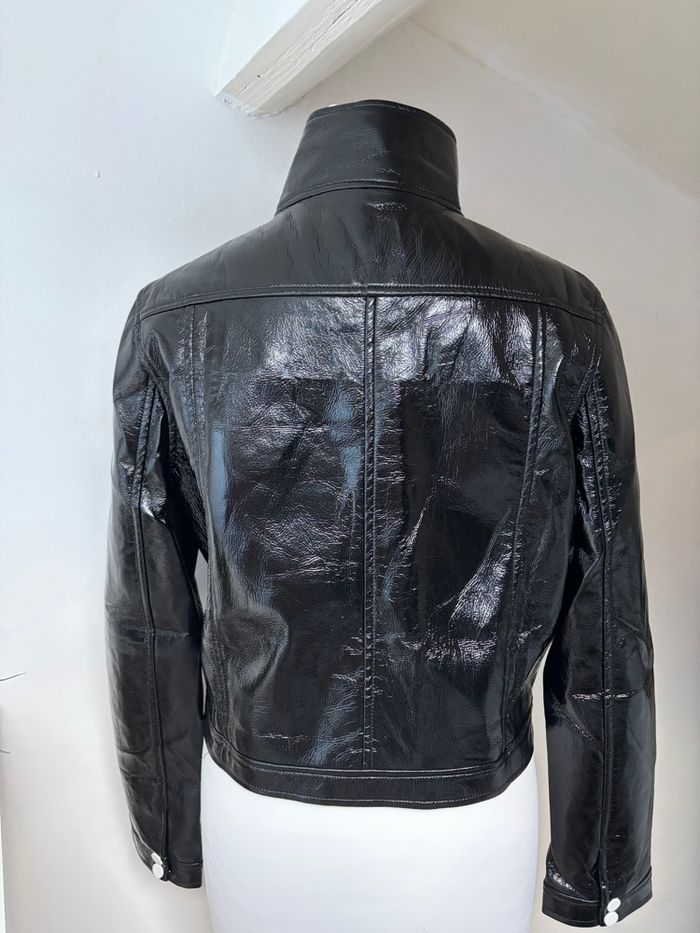 Veste Courrèges iconique en vinyle noir – Taille L (convient à un 38) - photo numéro 5