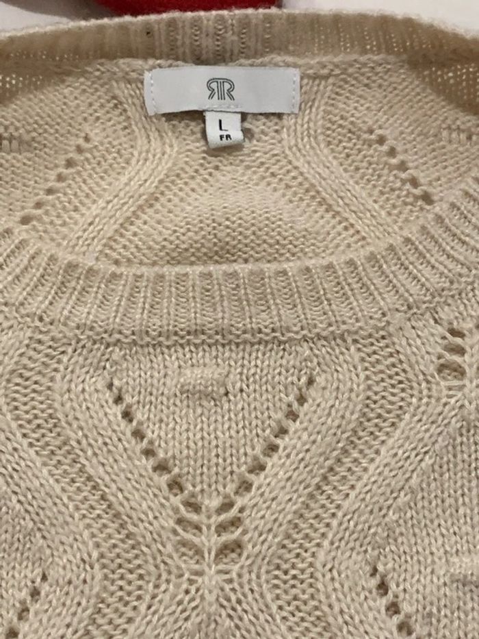 Pull ajouré crème - photo numéro 2