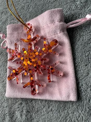 décoration noel - flocon de noel - rouge/orangé