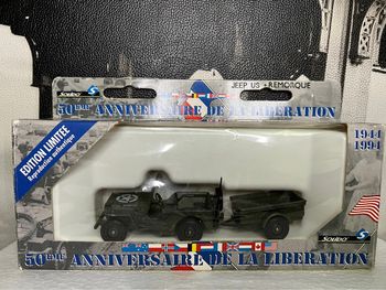 Solido - Jeep US + remorque - édition limitée 50th anniversaire de la libération