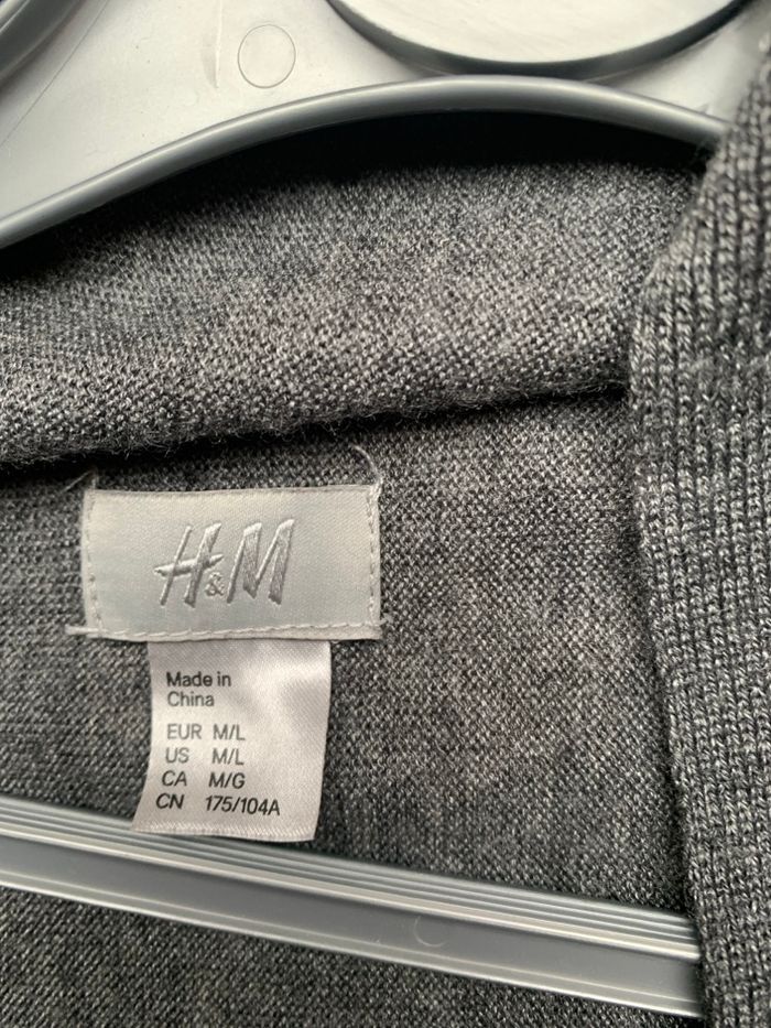 Gilet long gris asymétrique H&M, taille M. L. - photo numéro 3