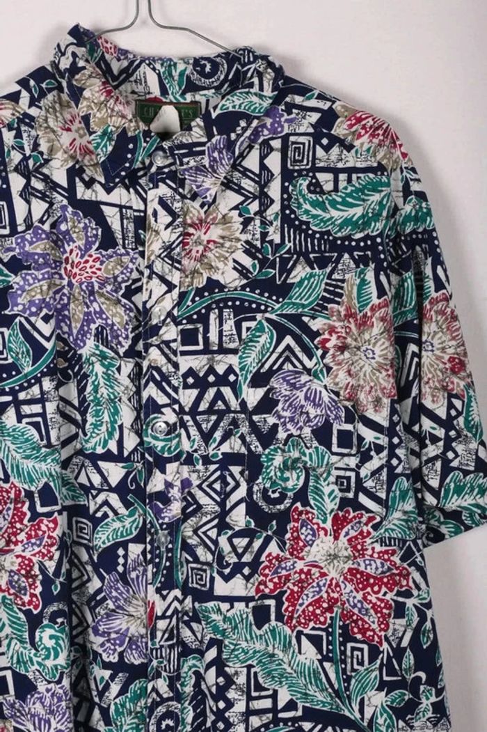 Chemise Hawaïenne vintage 90's en coton léger motif tribal (#250023) - photo numéro 4