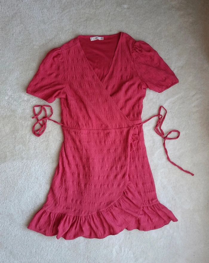 Robe d'été Mango portefeuille rose fuchsia M - photo numéro 5