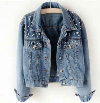 Veste jeans perles