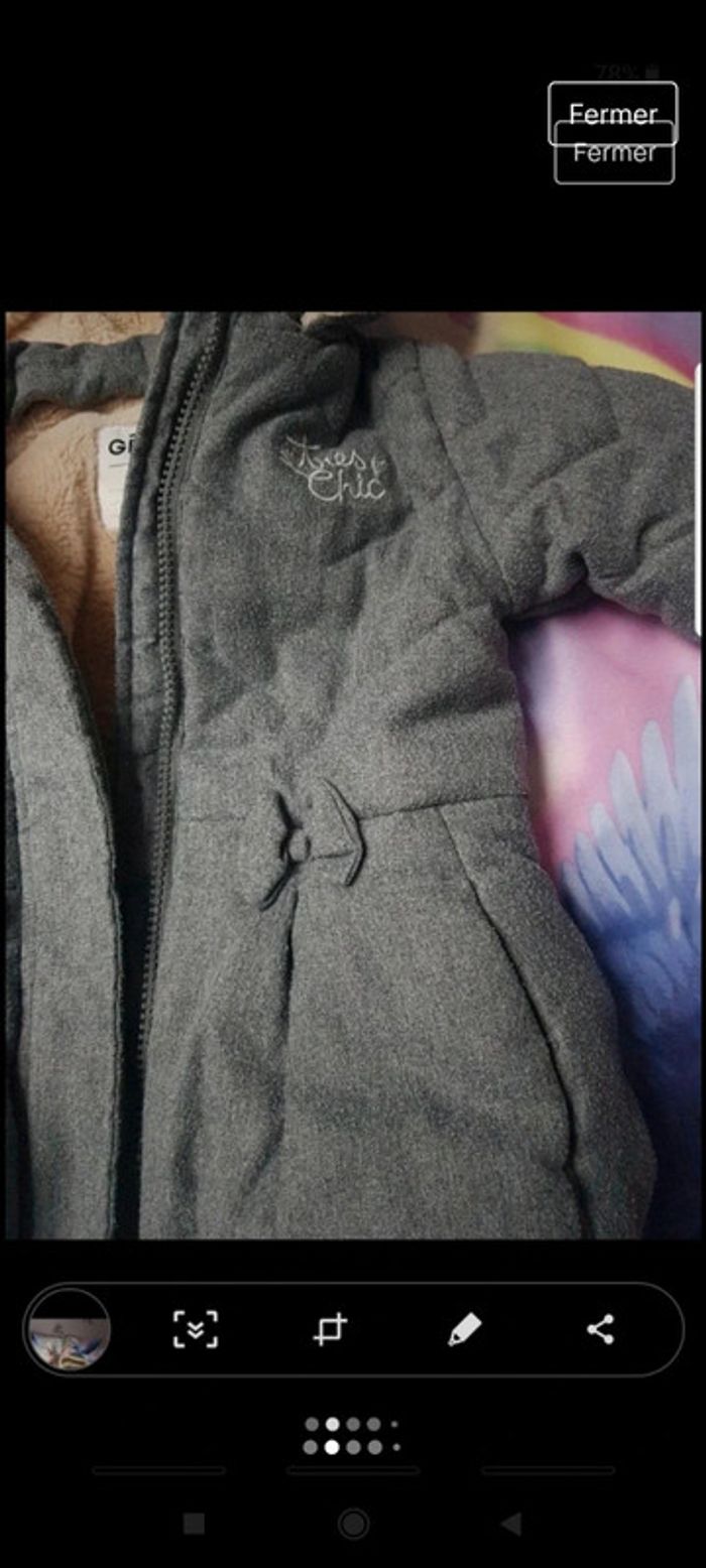 Superbe manteau fourré 18 mois - photo numéro 2