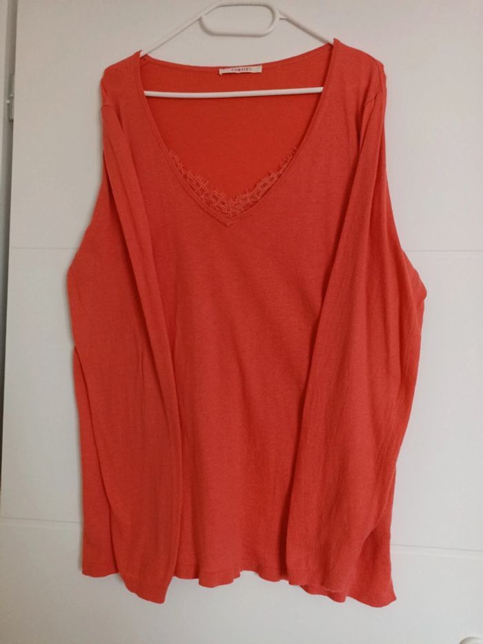 Pull femme col V