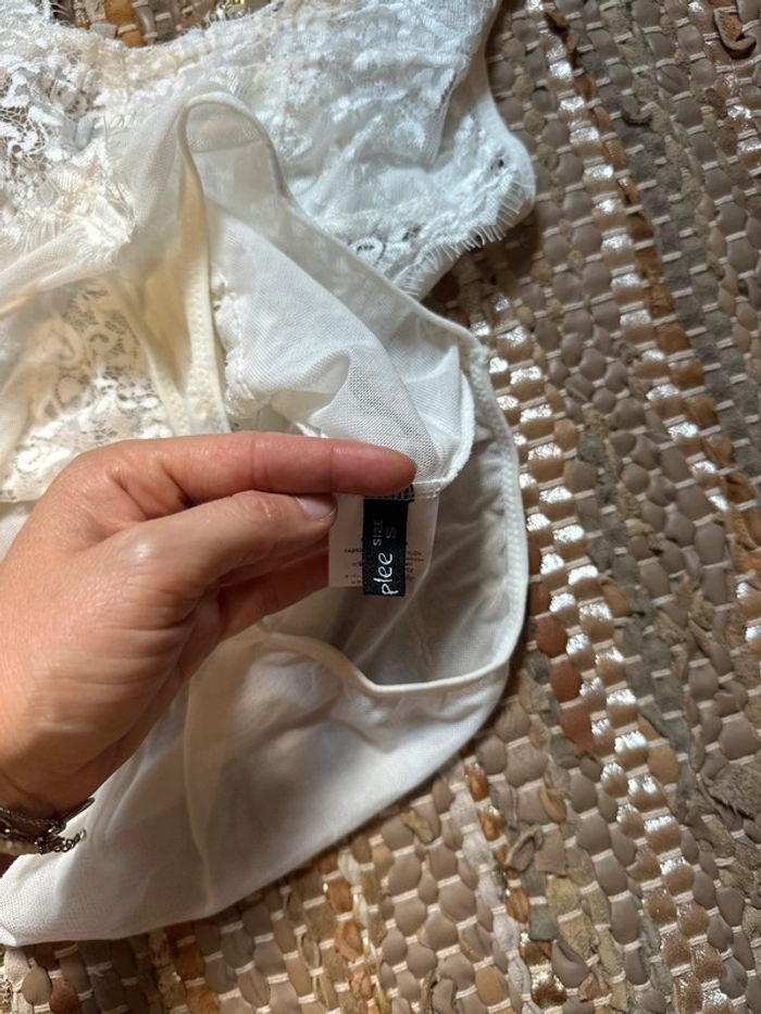 Body dentelle écrue blanc taille S - photo numéro 8