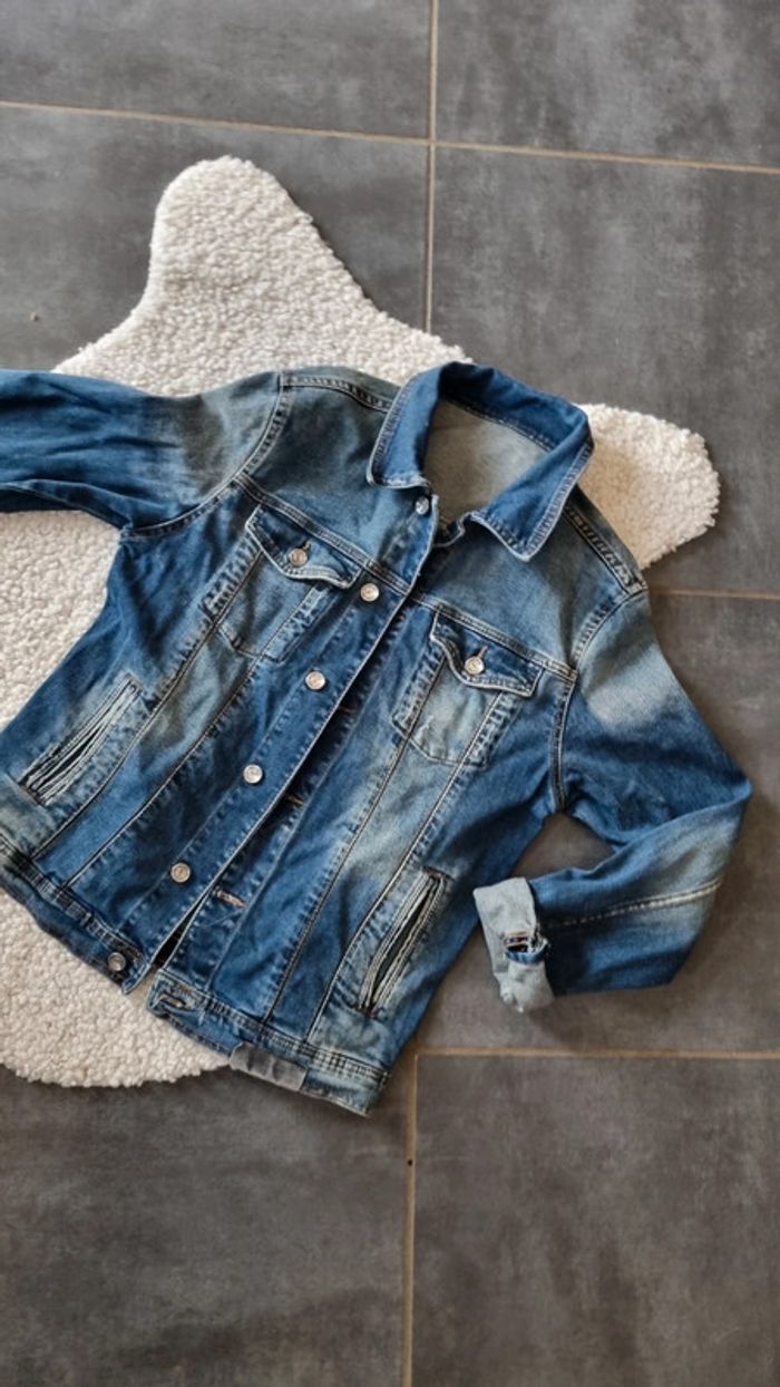 Veste en jean L large ZARA homme 44 - photo numéro 5