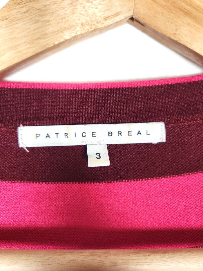 Cardigan Patrice Bréal à rayures Rose Taille M - photo numéro 4