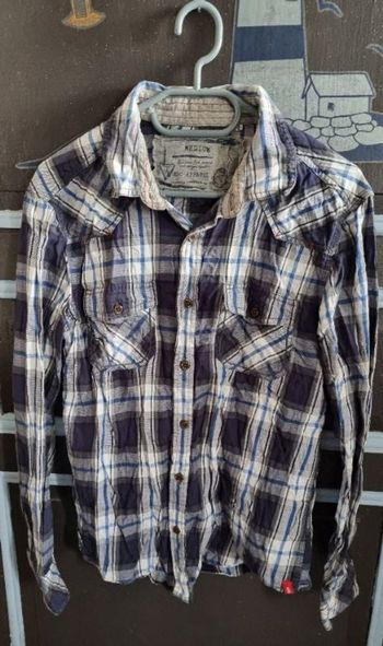 Chemise à carreaux manches longues taille M