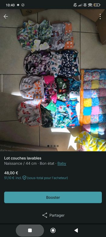 Lot couches lavables