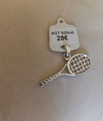 Pendentif raquette en argent b925 mil, neuf 