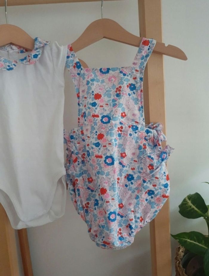 Ensemble barboteuse/body jacadi/liberty exclusif taille 12 mois. - photo numéro 3