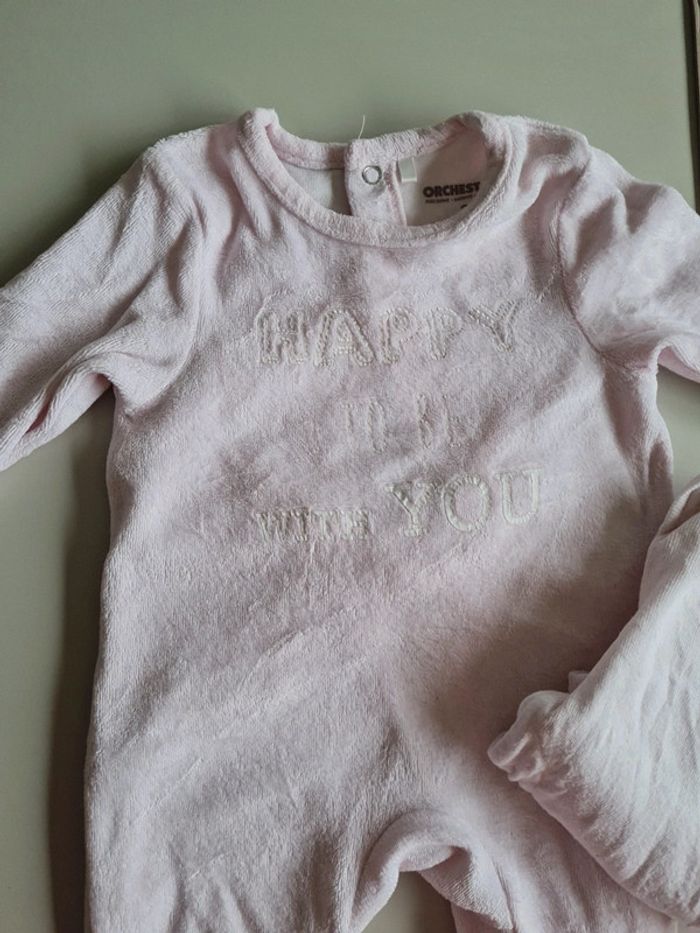 Pyjama orchestra rose et bodie manche longue 3 mois - photo numéro 3