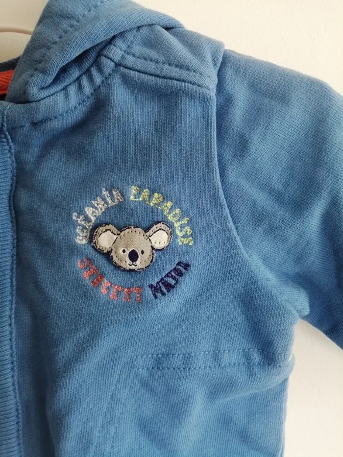 Veste à capuche zippé sergent major bleu - photo numéro 3