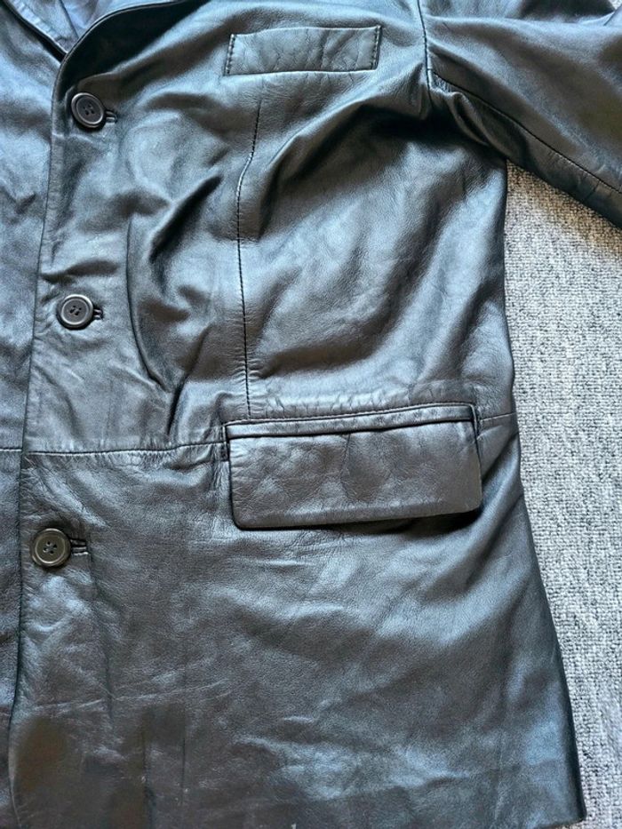 Veste Blazer en Cuir Véritable Serge Pariente - Noir - Taille 3XL - photo numéro 5