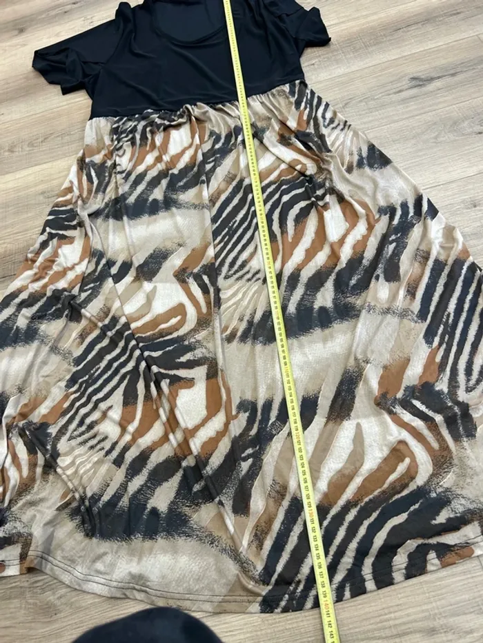 Robe longue femme noir et beige taille 50 taille 52 robe automne robe été femme - photo numéro 6