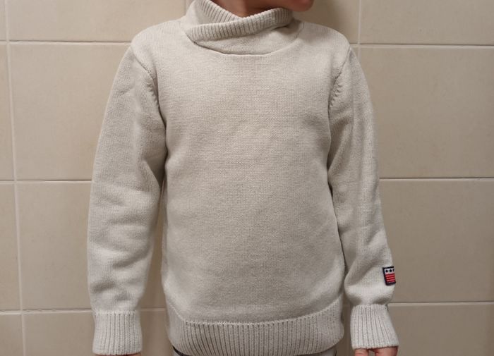 Joli pull avec col beige crème taille 6 ans - photo numéro 2