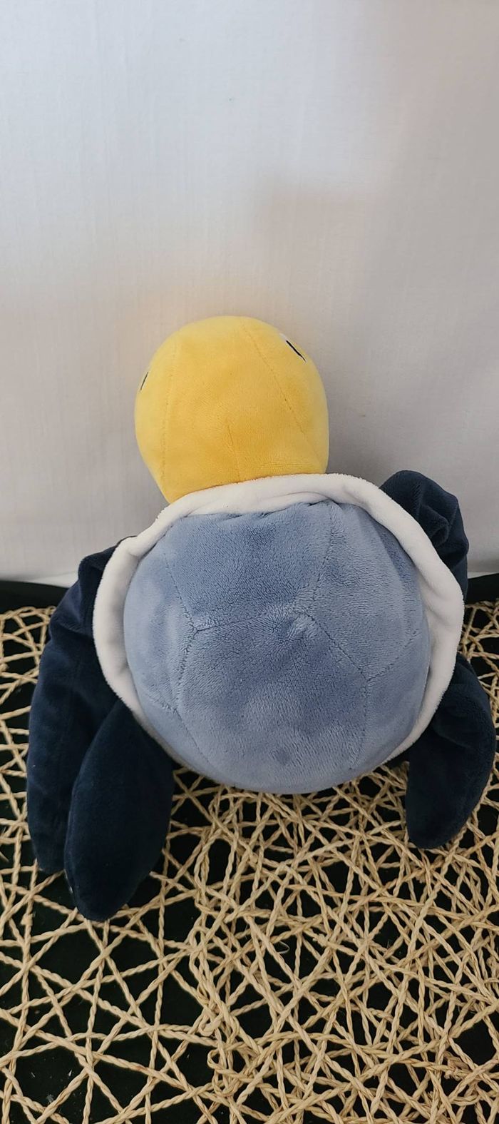 Doudou peluche tortue beige bleu Obaïbi - photo numéro 5