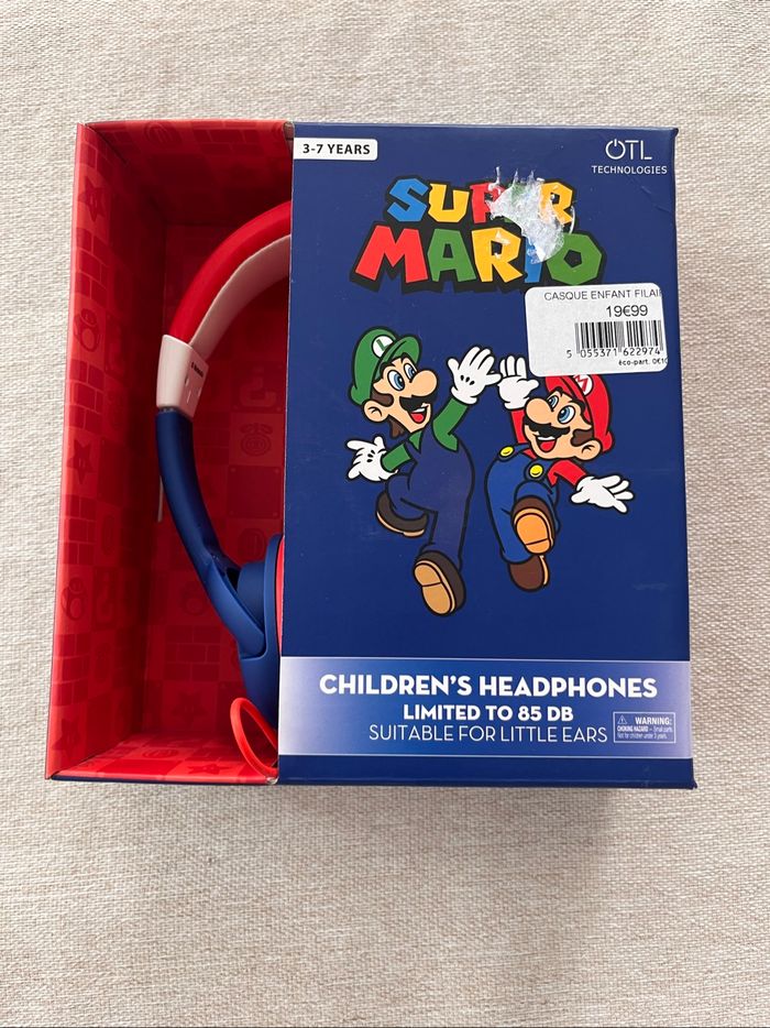 Casque filaire enfant super Mario