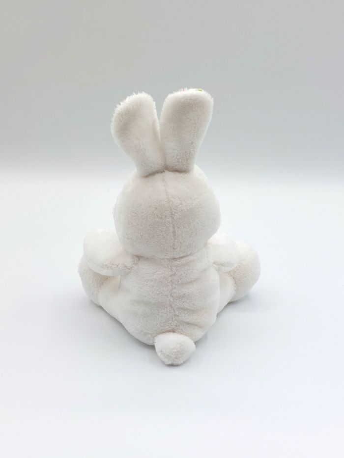 Petite peluche lapin blanc écru GIPSY Pâques fleur note musique œufs SON HS 18 cm doudou - photo numéro 2