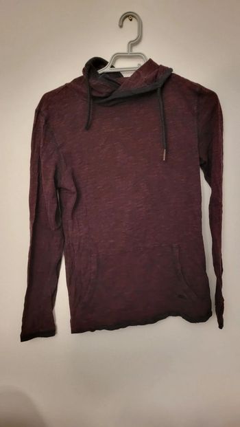 Tee shirt à manches longues bordeaux