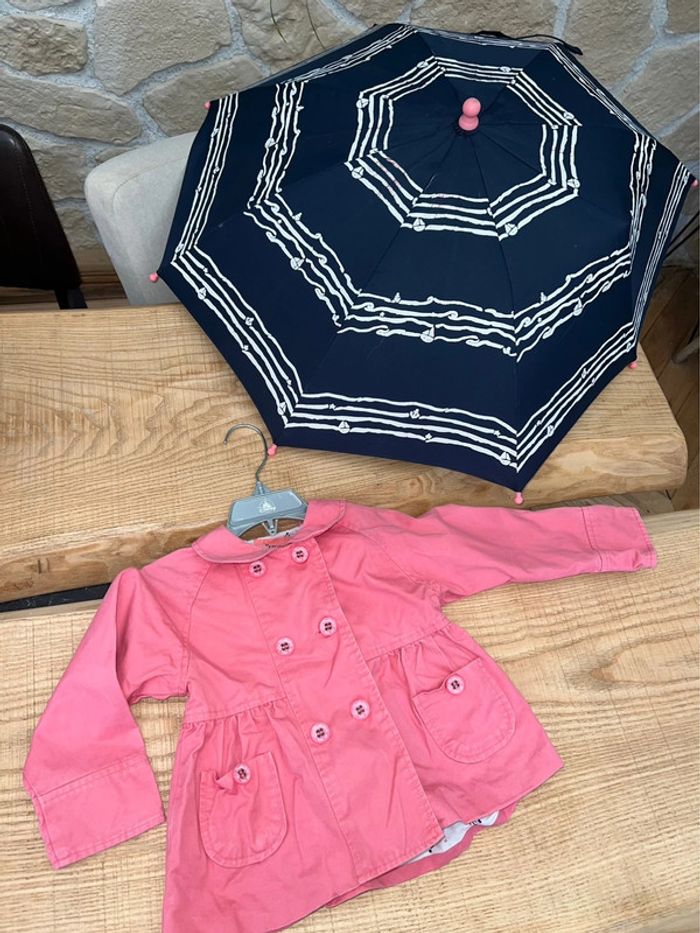 Veste et parapluie sergent Major thème marin perfecto trench blazer 3 ans